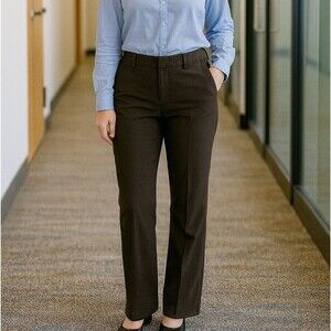 Express Womens 5 Short Stretch Rayon Blend Solid Flare Dress Pants Mid Rise